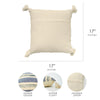 Hand-Woven Blue & Natural Boho Decorative Throw Pillow - 17" x 17.5"